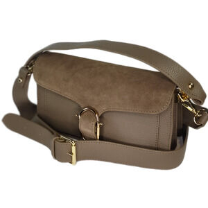 Charlie Leather Zilvia Green/Olive Small Suede & Pebbled Handbag/Crossbody-NWT